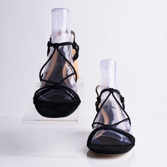 Joie Womens Black Suede Leather Malti Strappy Buckle Heeled Sandals EU 39 US 9 - Picture 4 of 9
